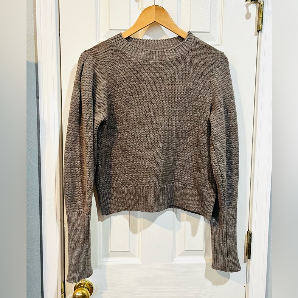 Express Med Taupe sweater with silver threads through it.  Excellent condition